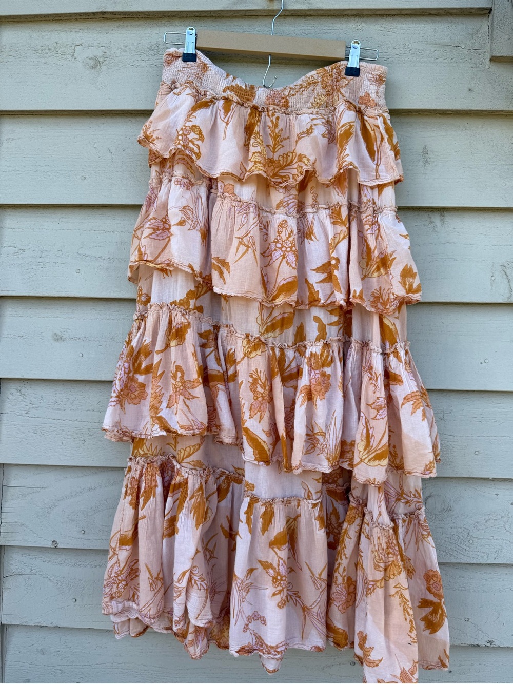 Free People Tiered Floral Maxi Skirt